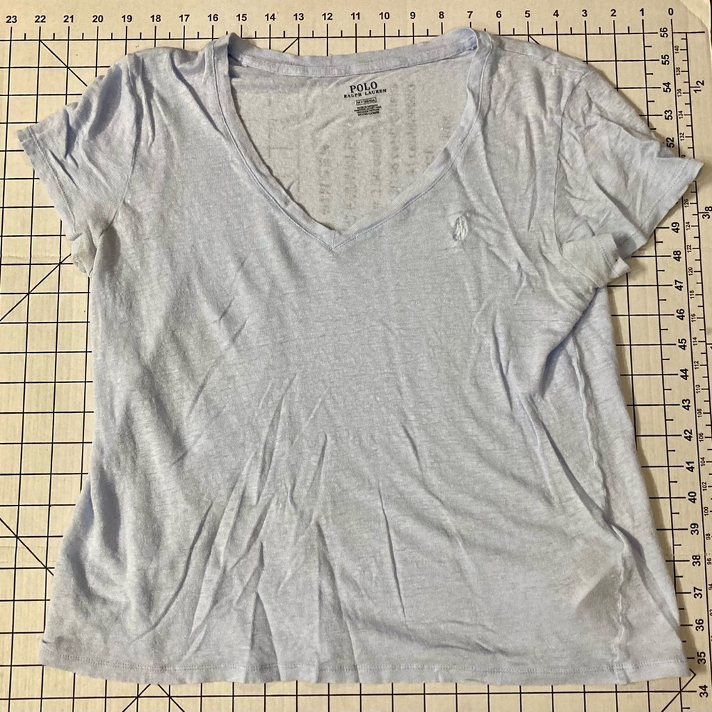 Polo Ralph Lauren Women’s Medium Light Blue Vneck Shirt